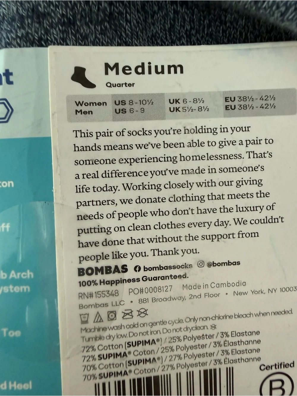 Bombas 4 pack quarter Socks